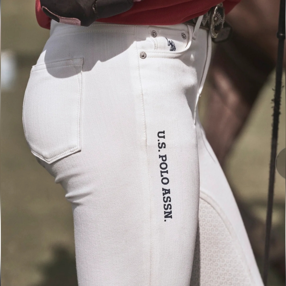 USPA POLO ASSN. PRO PRACTICE PANTS WHITE 26W X 28L